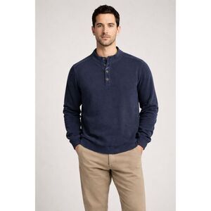 Tommy Bahama Navy Henley Sweatshirt XL Cotton Pullover